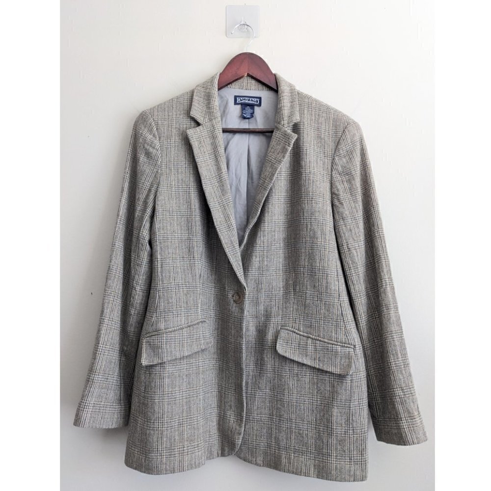 Land's End Plaid Wool Blazer